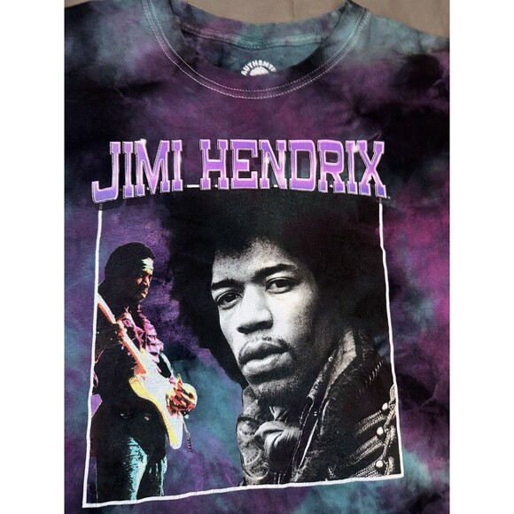 Men’s Authentic Jimi Hendrix Graphic Print Purple Haze Music Tie Dye Shirt Sz M - Picture 3 of 8